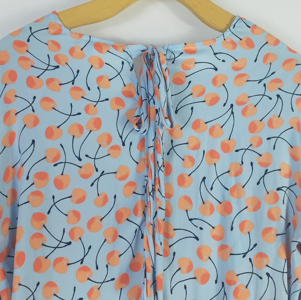Free People Tie Sleeve V Neck Boho Blouse - Picture 6 of 12